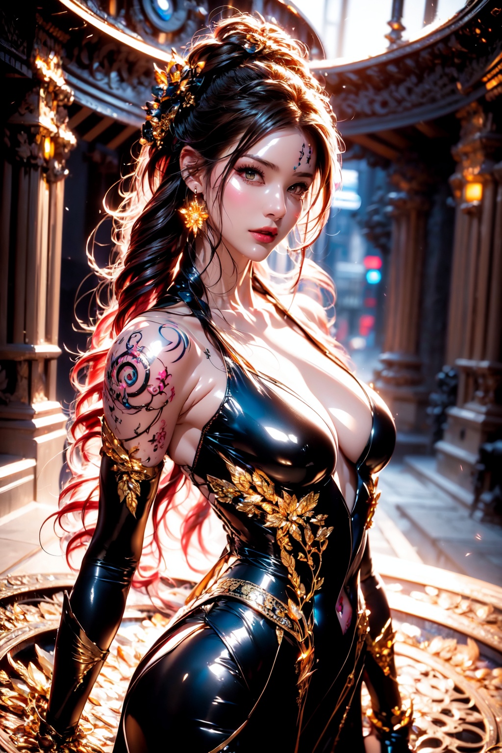 (((goddess))),  (((thunder tatoo))),  (((magic circle))) on Tensor.Art