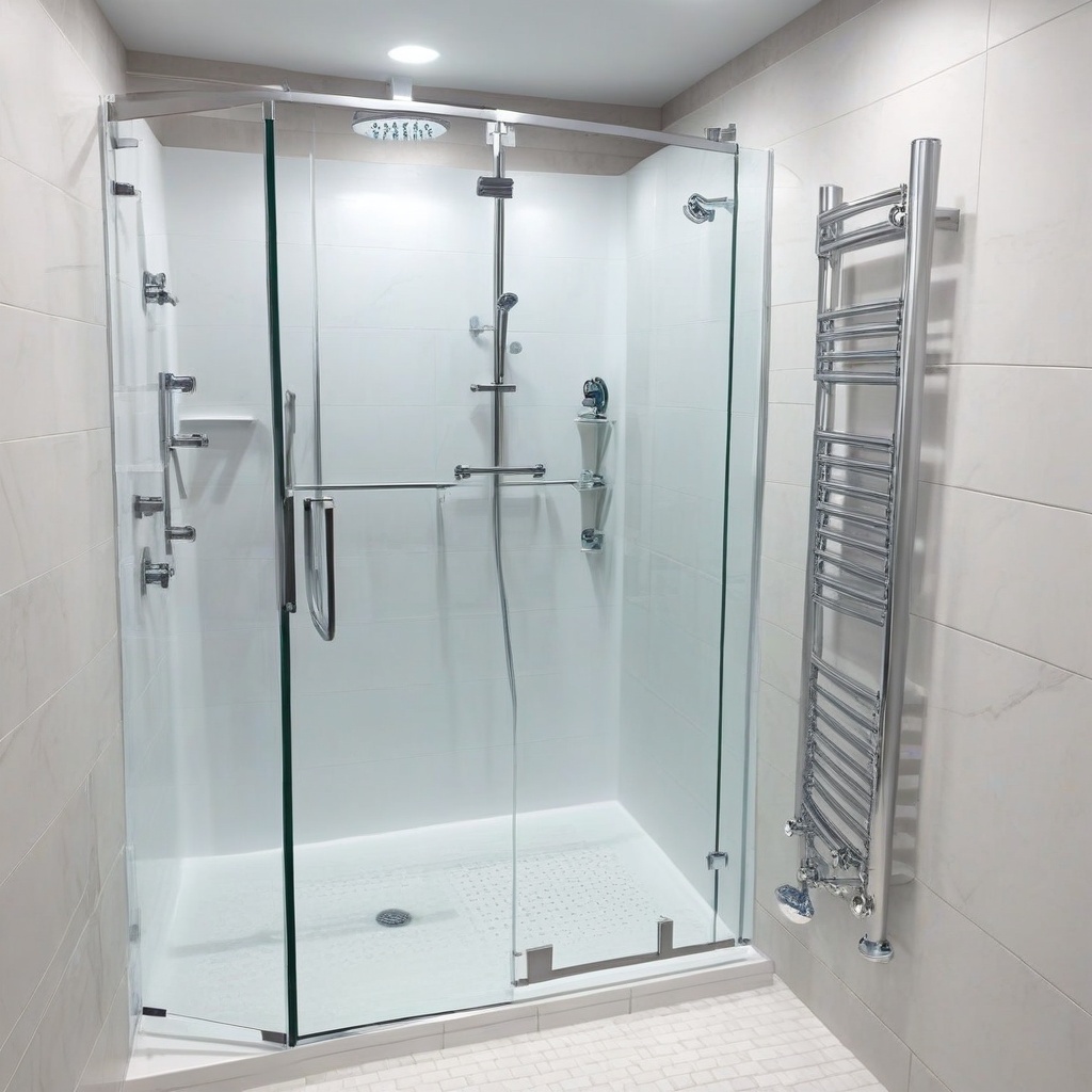 A realistic photo of shower room in winder resort1,  winter resort1,  hyper detailed on Tensor.Art