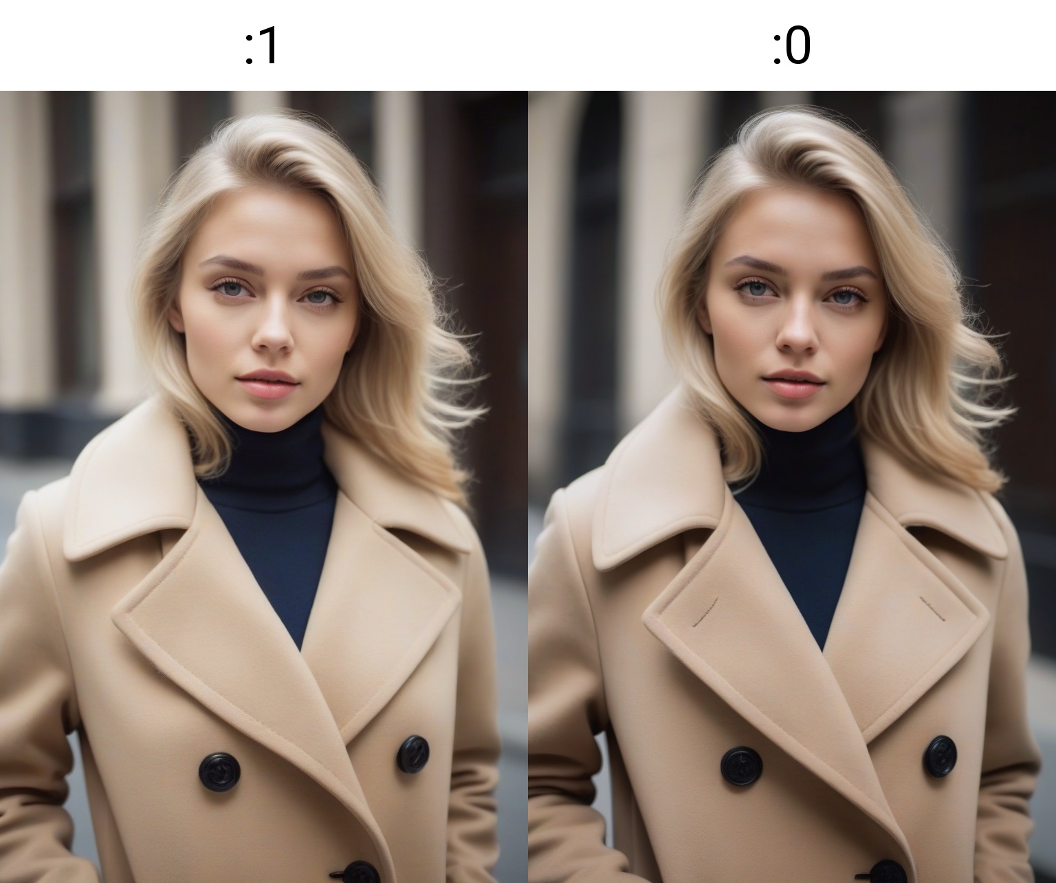 Beautiful woman wearing coat,  blonde hair,  analog photograph on Tensor.Art