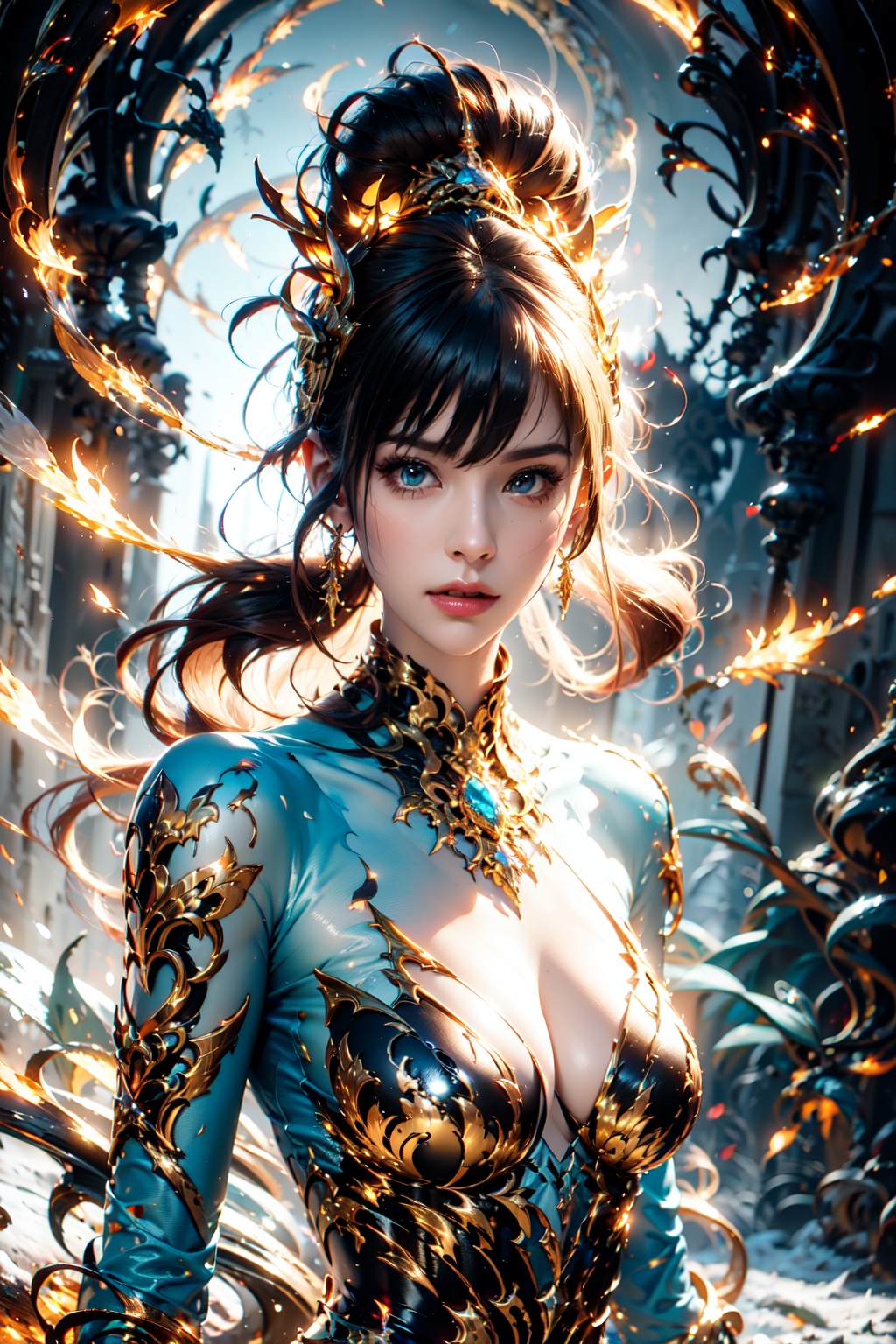 (((goddess))),  (((thunder tatoo))),  (((magic circle))) on Tensor.Art