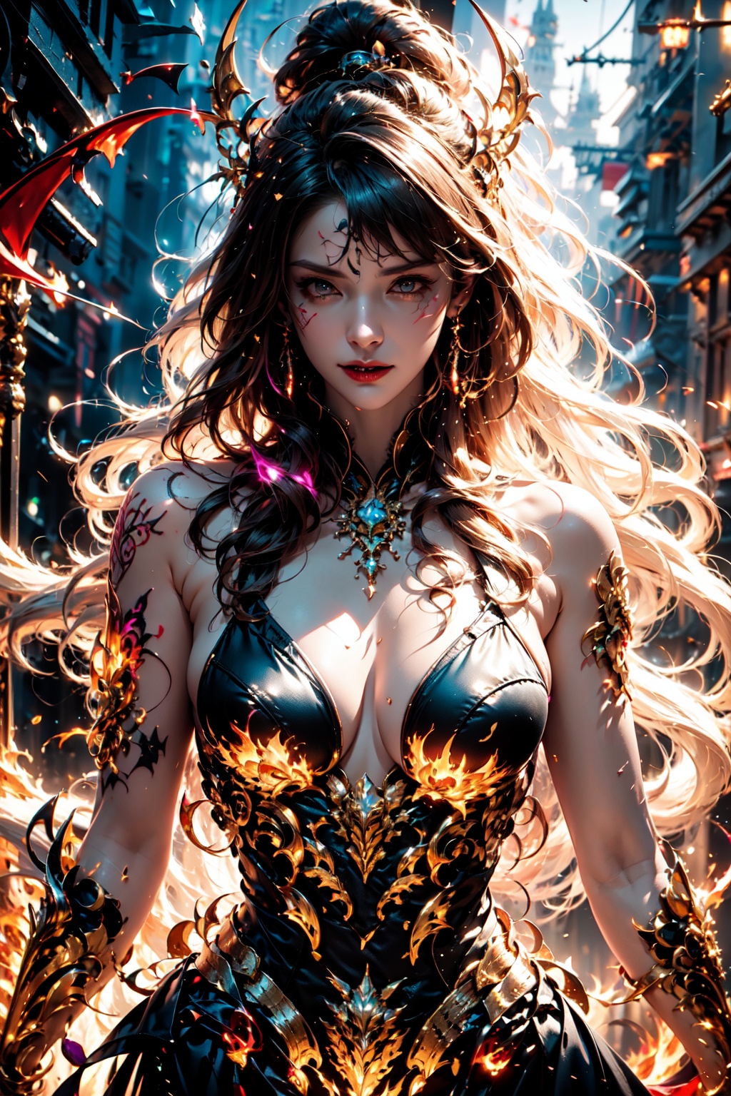 (((vampire))),  (((glowing tattoo))),  (((fire))) on Tensor.Art