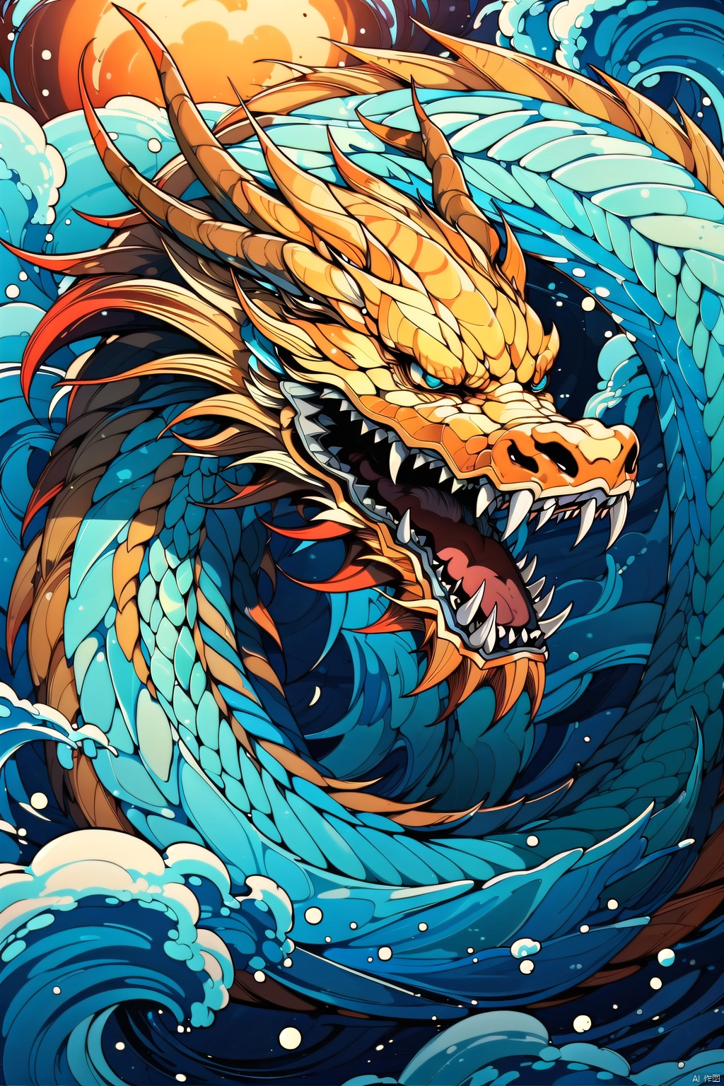 dragon,glowing,monster,open mouth,sharp teeth,teeth