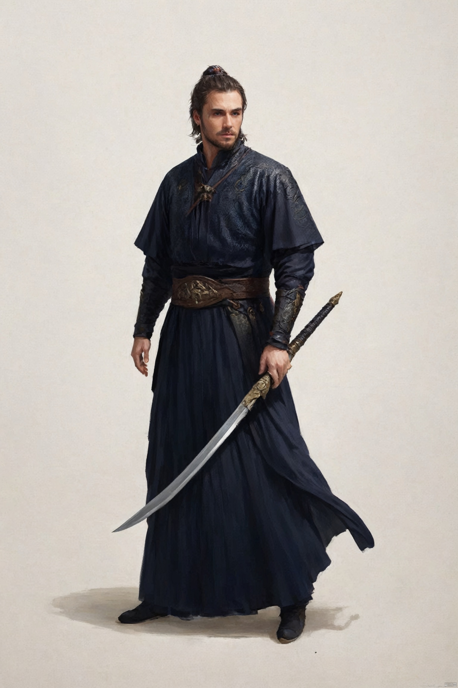  solo,mature,incredibly absurdres,absurdres,realistic,full_shot, Dragon pattern, Swordsman_knife