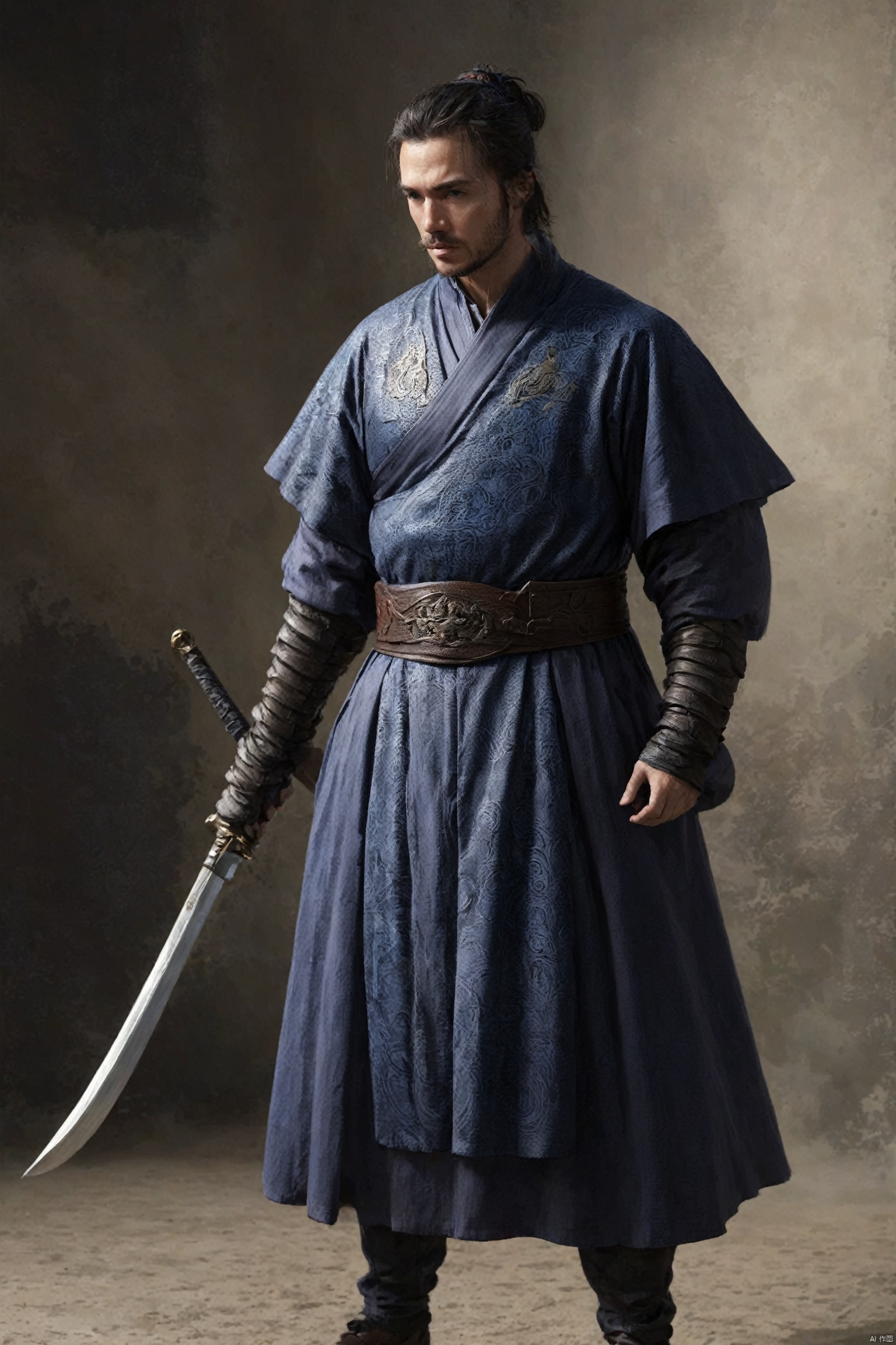  solo,mature,incredibly absurdres,absurdres,realistic,full_shot, Dragon pattern, Swordsman_knife