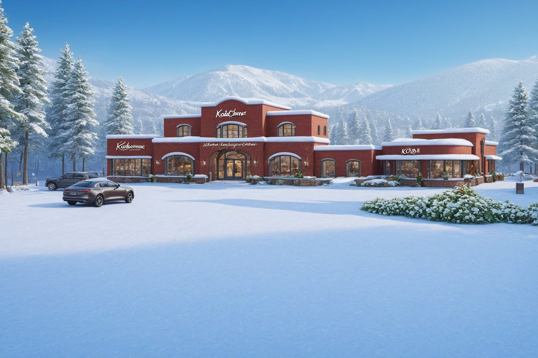 ((Hyper-Realistic)) photo of resort center,  outdoors,  middle size on Tensor.Art