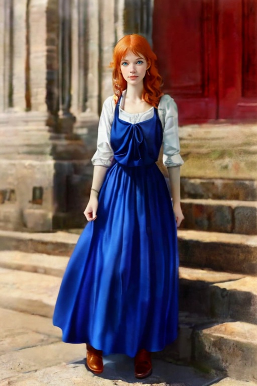 ginger young woman wearing a sleveless dress,  photorealistic on Tensor.Art