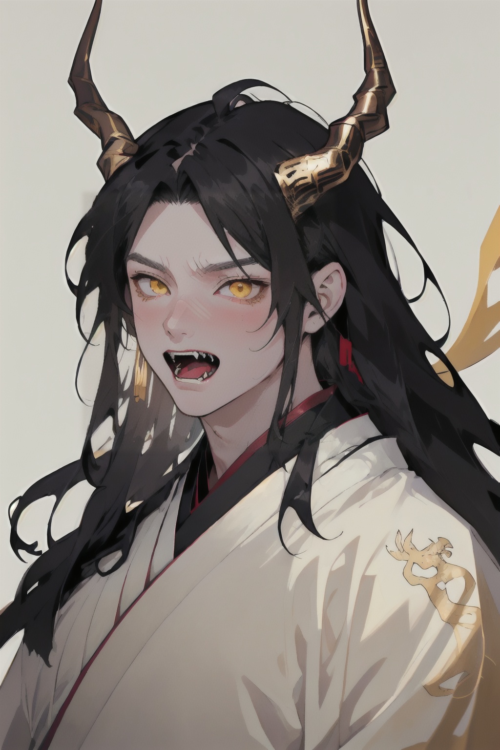 Hanfu Dragon_boy,  1male,  very long black hair on Tensor.Art