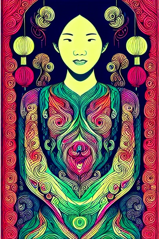 portrait,  chinese girl,  wearing chinese dress on Tensor.Art