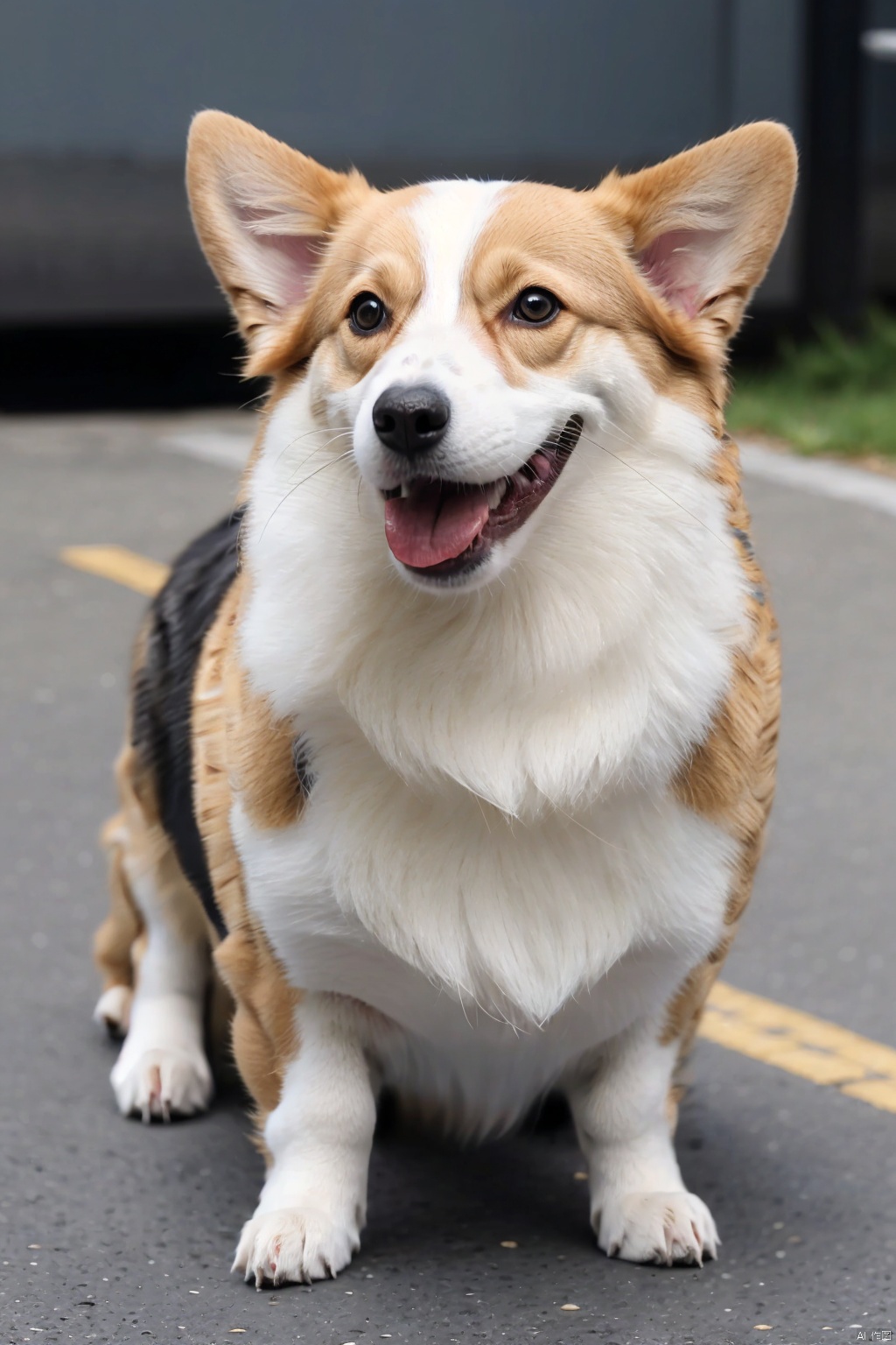  absurdres,absurdres,realistic,(full_shot:1.8), solo, , Dog_Corgi