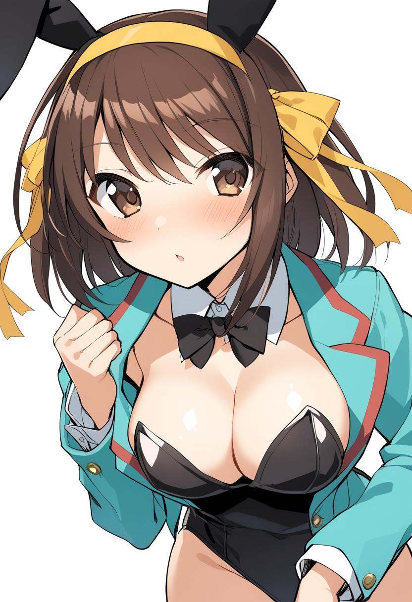 1girl,  suzumiya haruhi,  animal ears on Tensor.Art