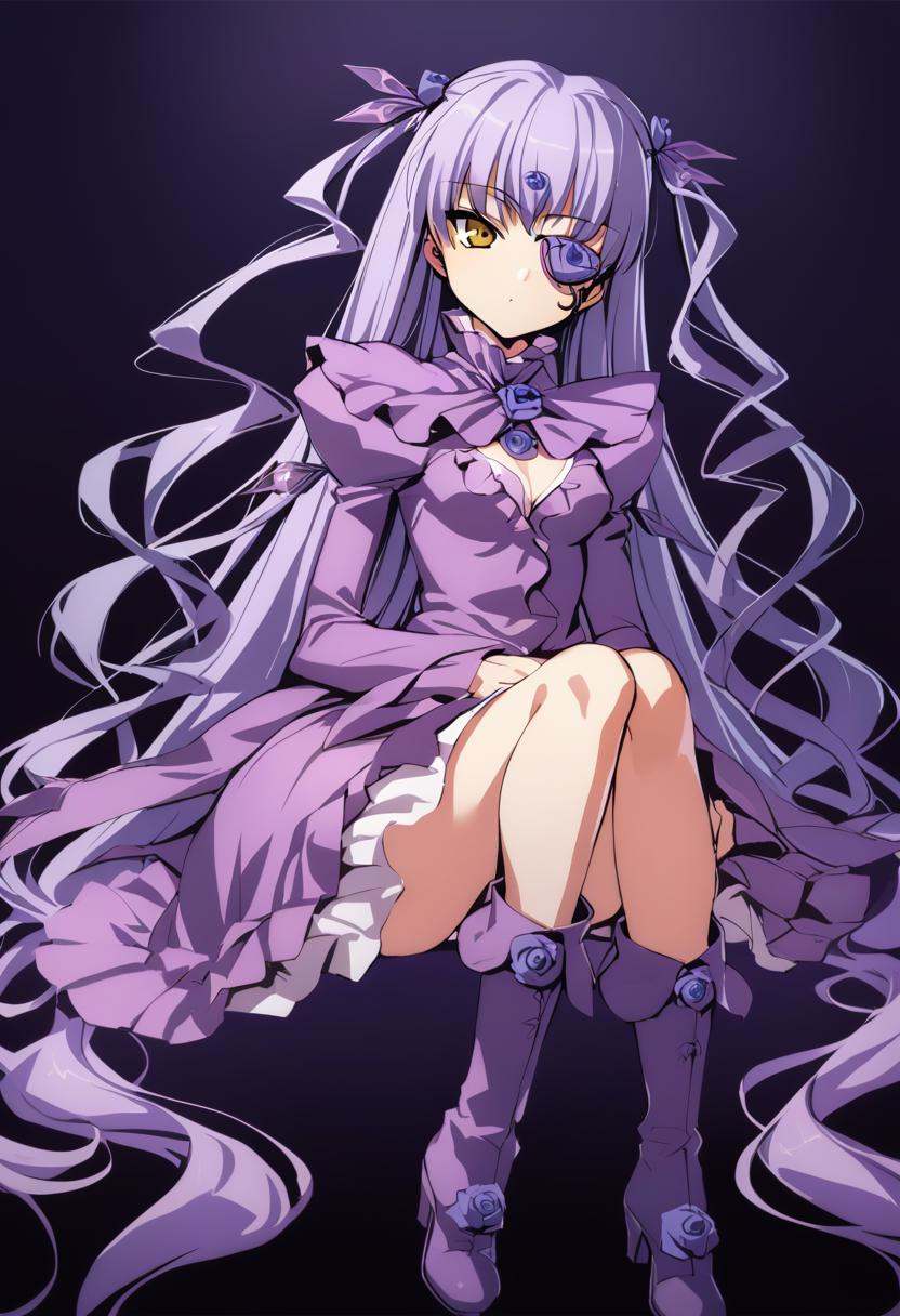 1girl,  barasuishou,  black background on Tensor.Art
