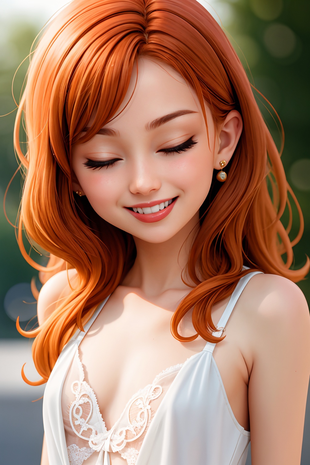 wink,  one eye closed,  playful smile on Tensor.Art