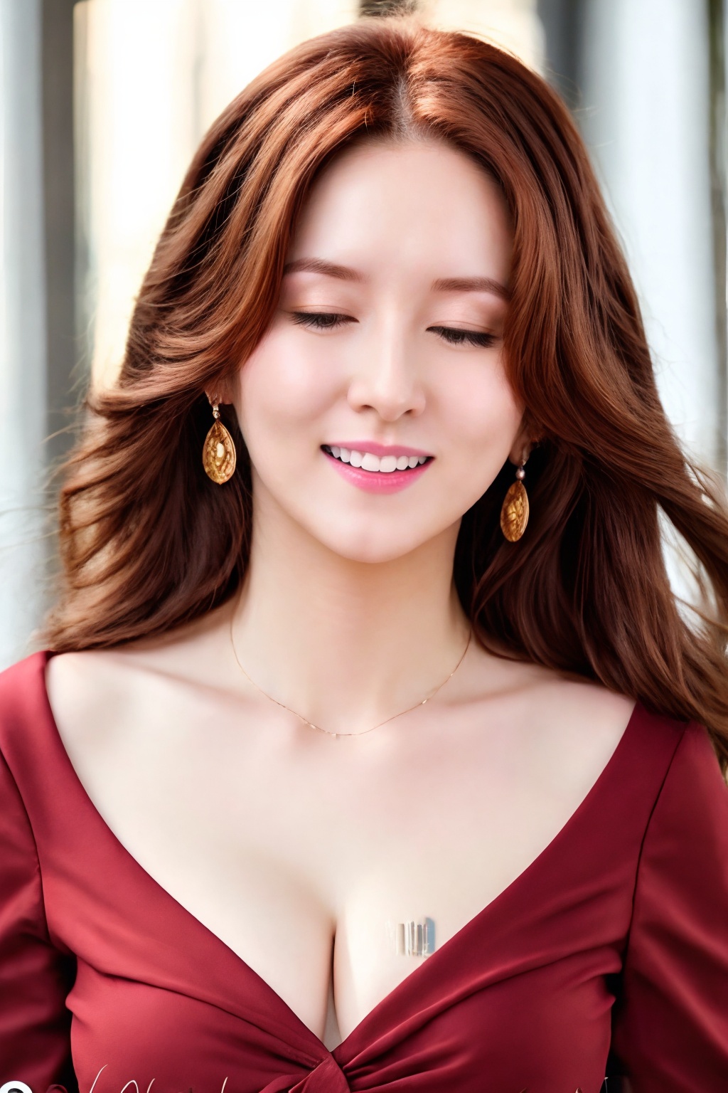 wink,  one eye closed,  playful smile on Tensor.Art