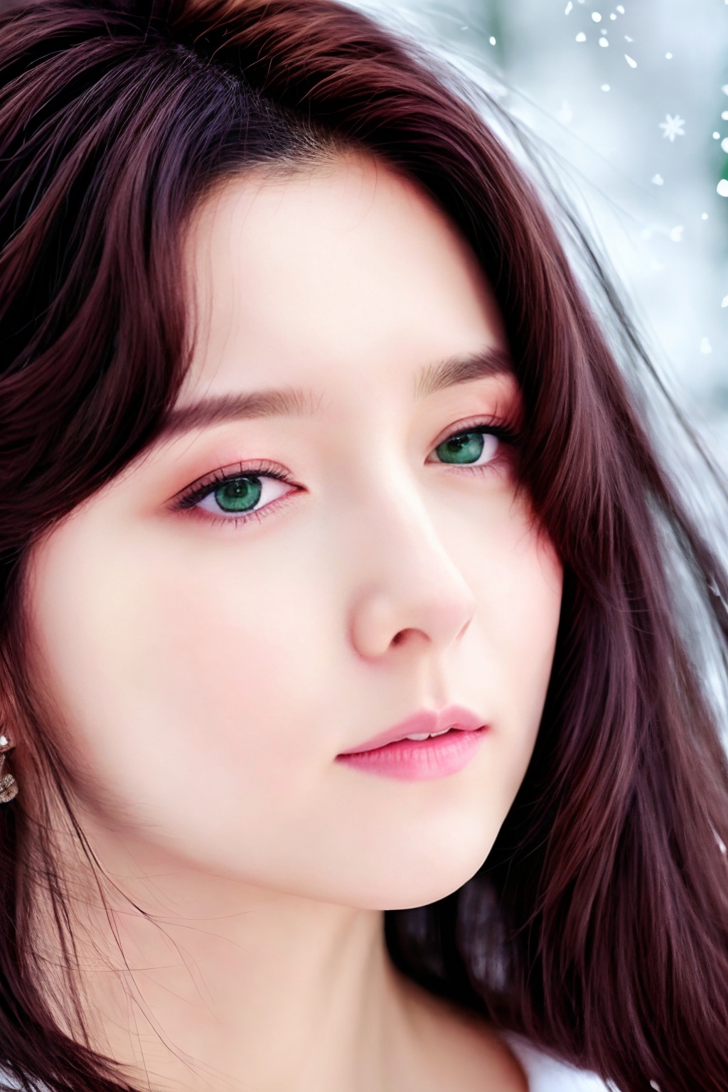 cute girl,  snowflakes,  frost on Tensor.Art