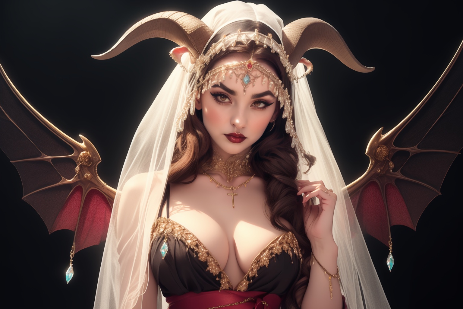 Gothic style 1girl,  solo,  beautiful ***** woman on Tensor.Art