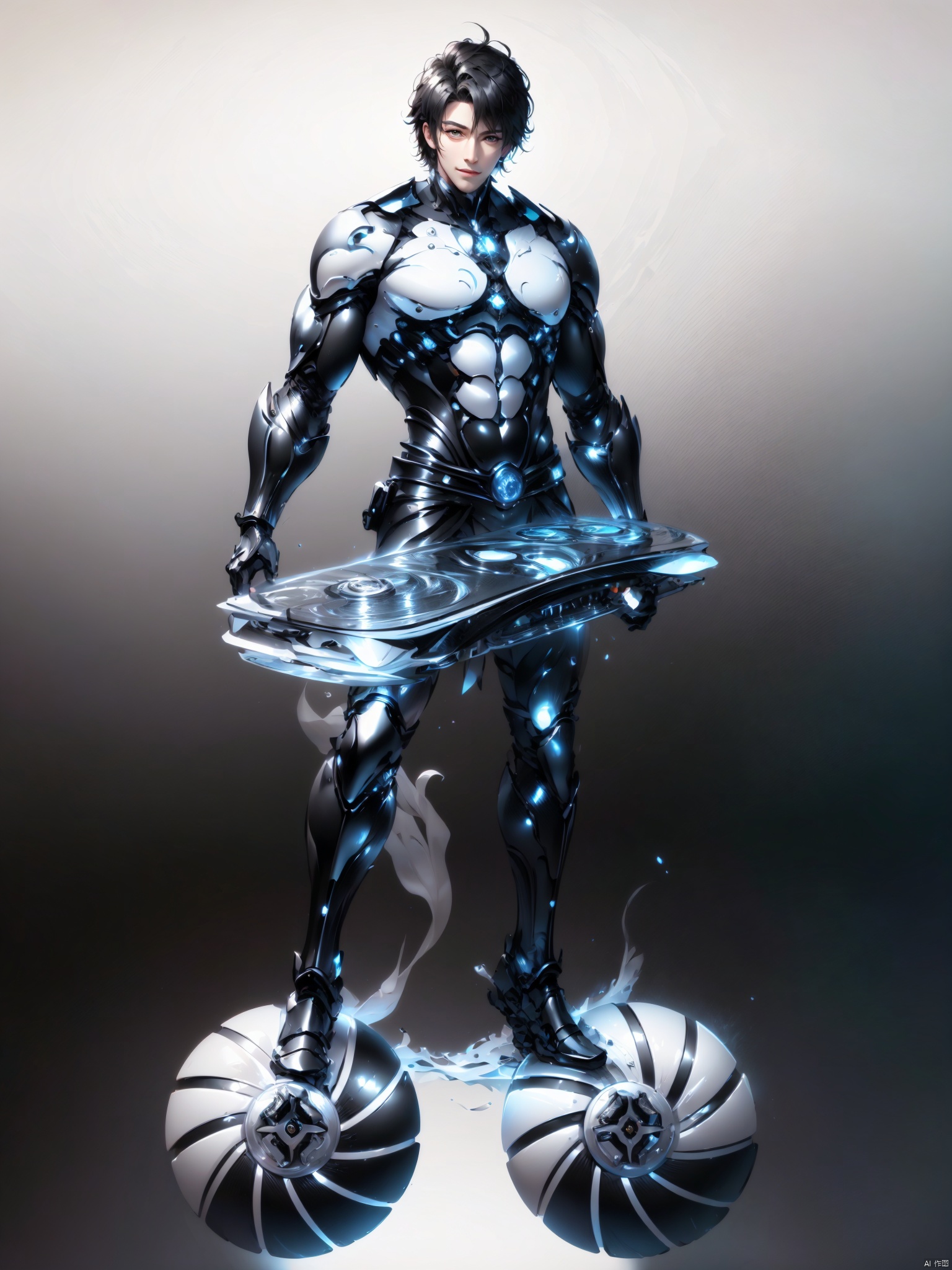  （A sunny boy：1.4）,fullbody, （bright eyes, big eyes:1.42), big eyes, deep God, anime works, motorcycles, monochrome, no color, black and white ink, style, strokes, short dark black hair, big eyes, front, front, white background, extreme details, handsome, handsome,