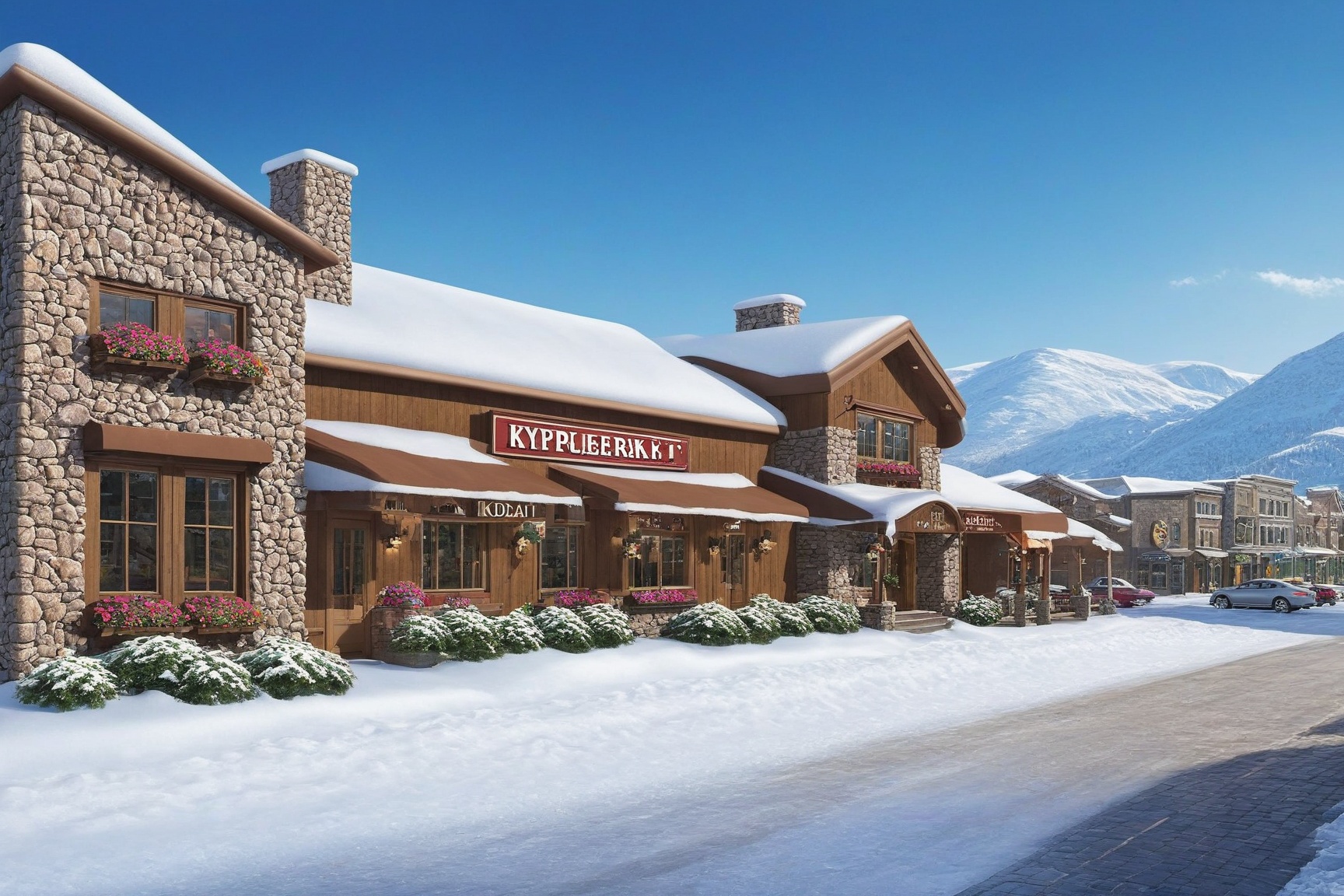 ((Hyper-Realistic)) photo of resort center,  outdoors,  middle size on Tensor.Art