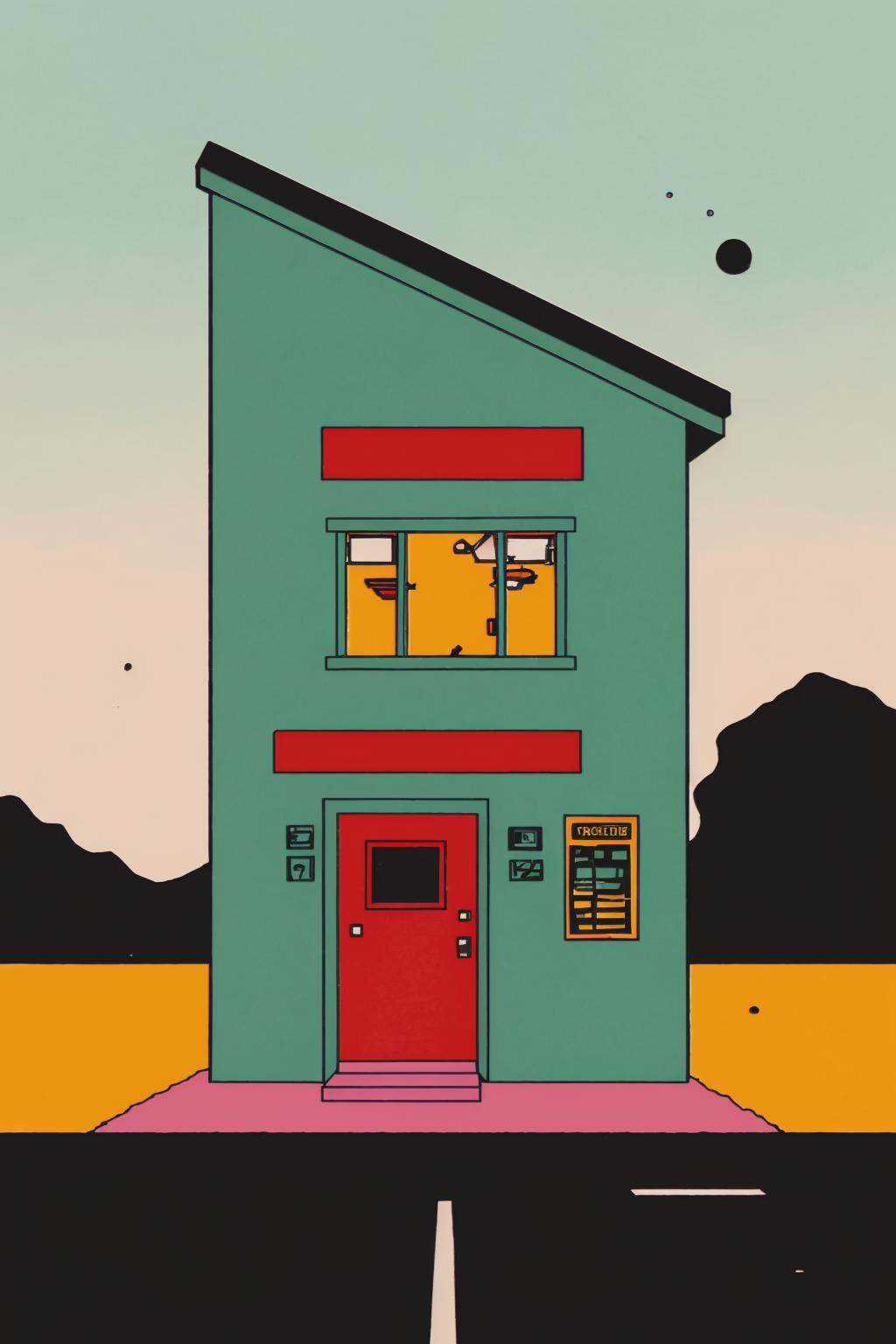 a small building with a sign that says jail ,  outdoors,  sky on Tensor.Art