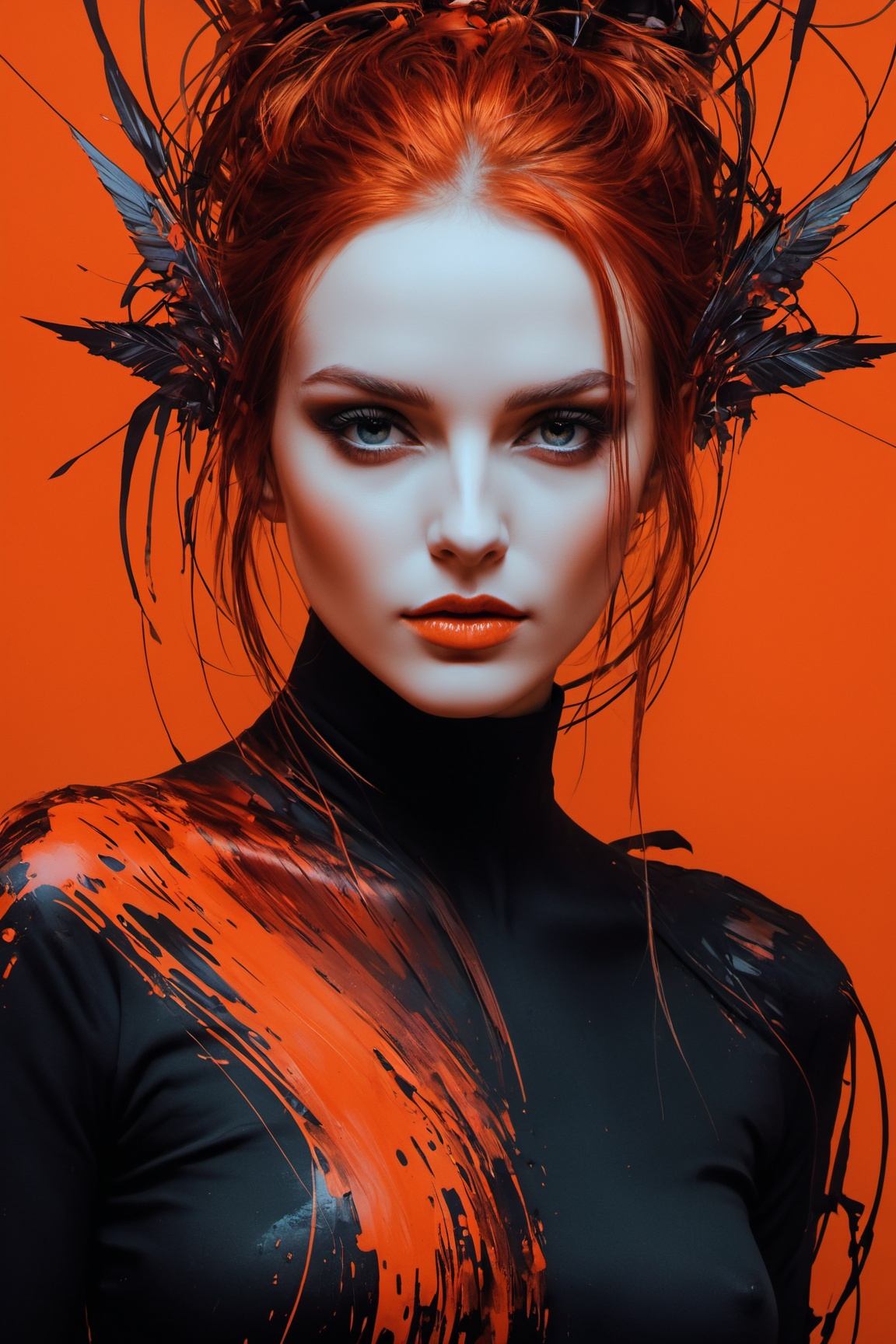 Please generate,  abstract beauty Fantomas,  looking into the camera on Tensor.Art