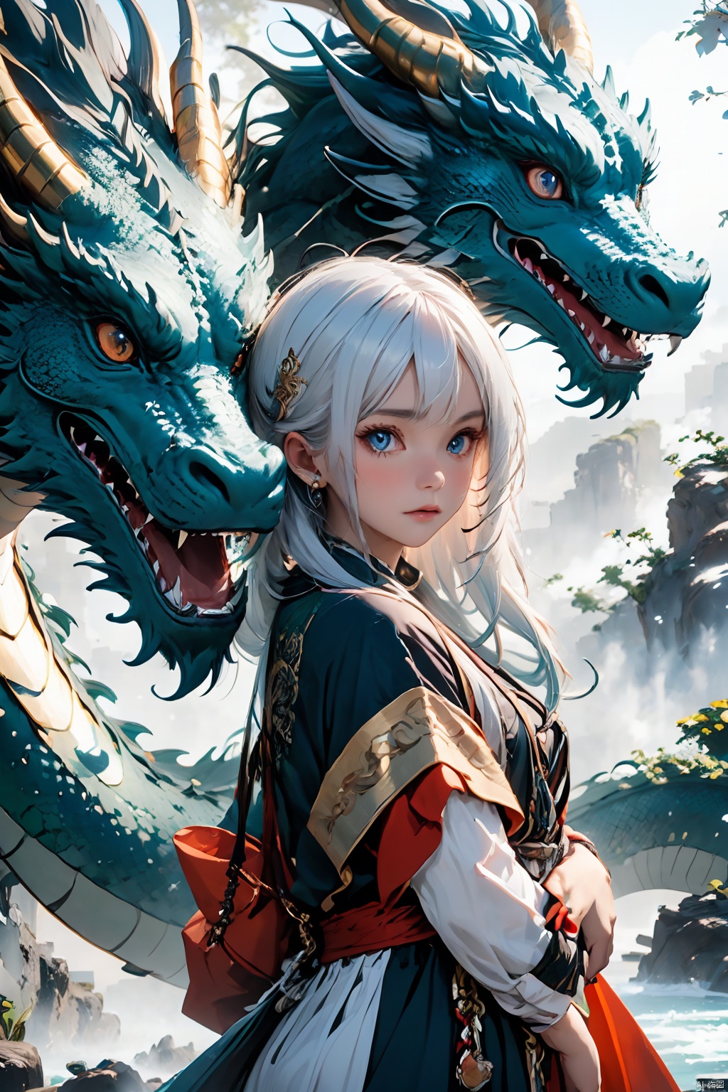 1boy, dragon,materpiece, highly detailed, 8K, dragon girl