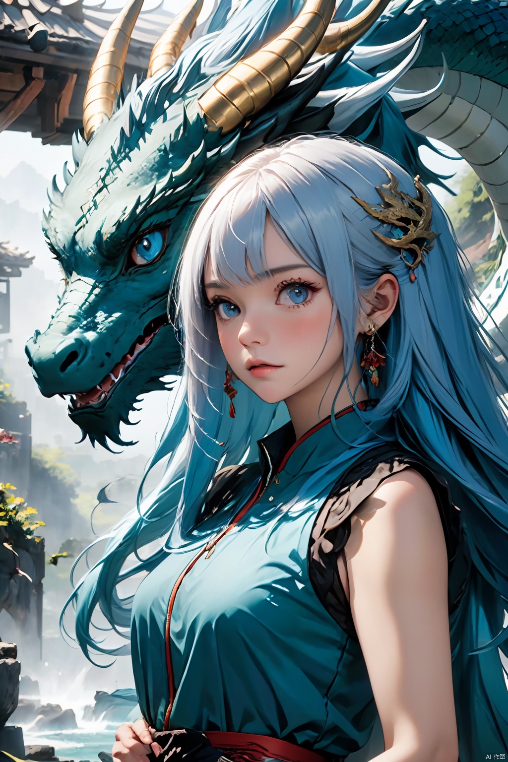  1boy, dragon,materpiece, highly detailed, 8K, dragon girl