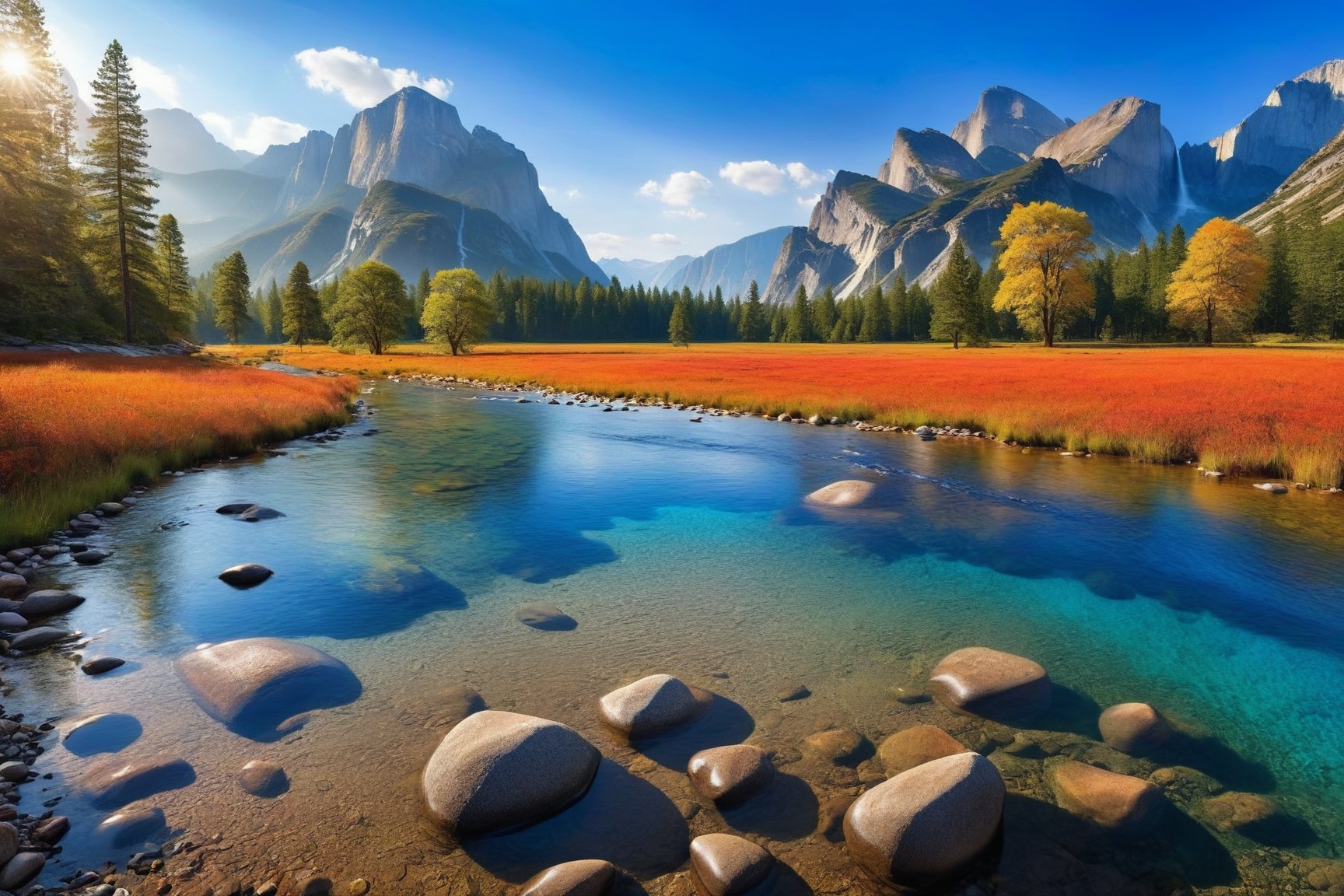((Hyper-Realistic)) photo of beautiful national park with mountain,  river,  lake on Tensor.Art