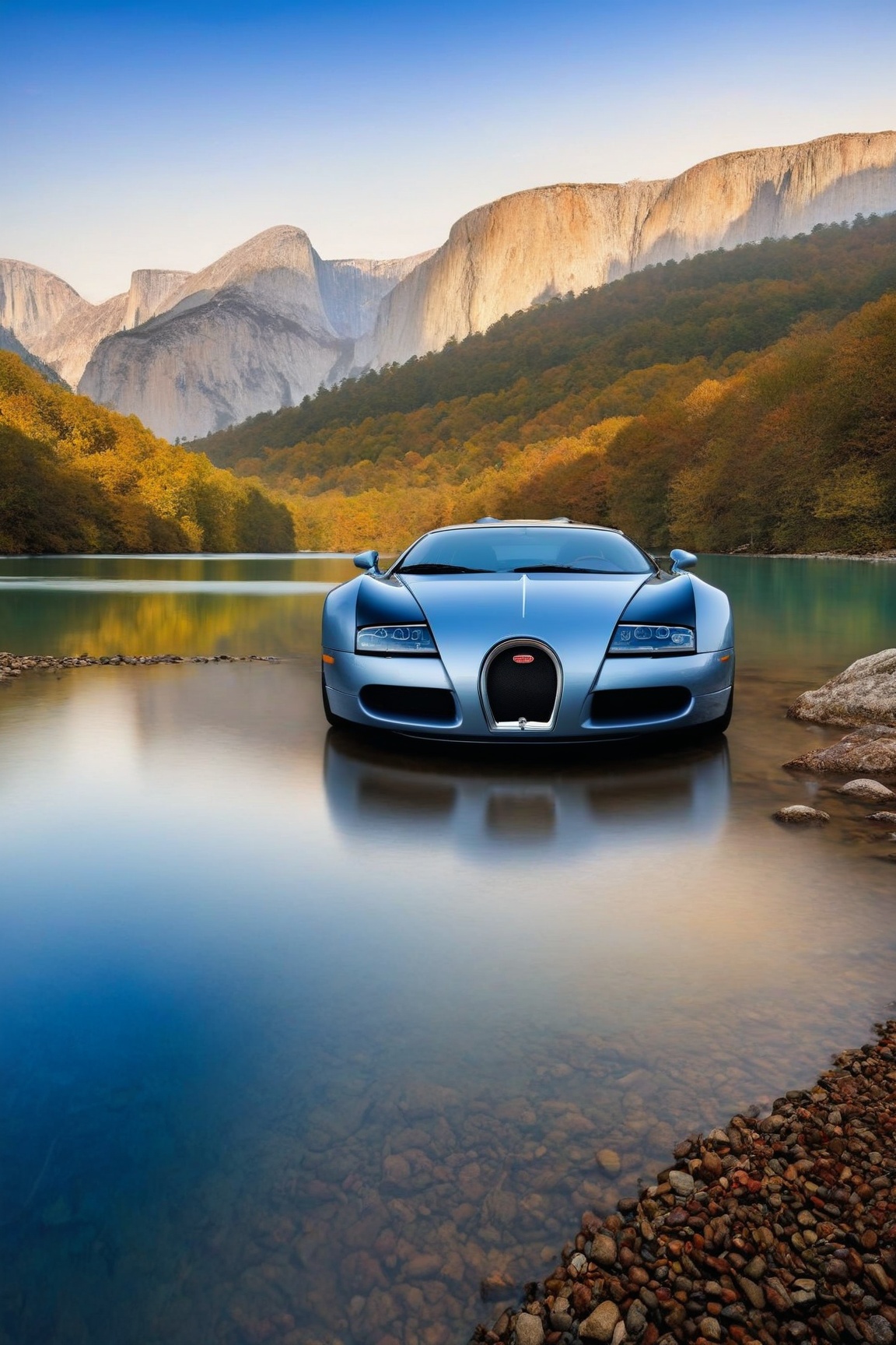 ((Hyper-Realistic)) photo of a Bugatti EB 218 \(1999 Bugatti EB 218 designed by Giorgetto Giugiaro\) parked,  (backdrop: b...