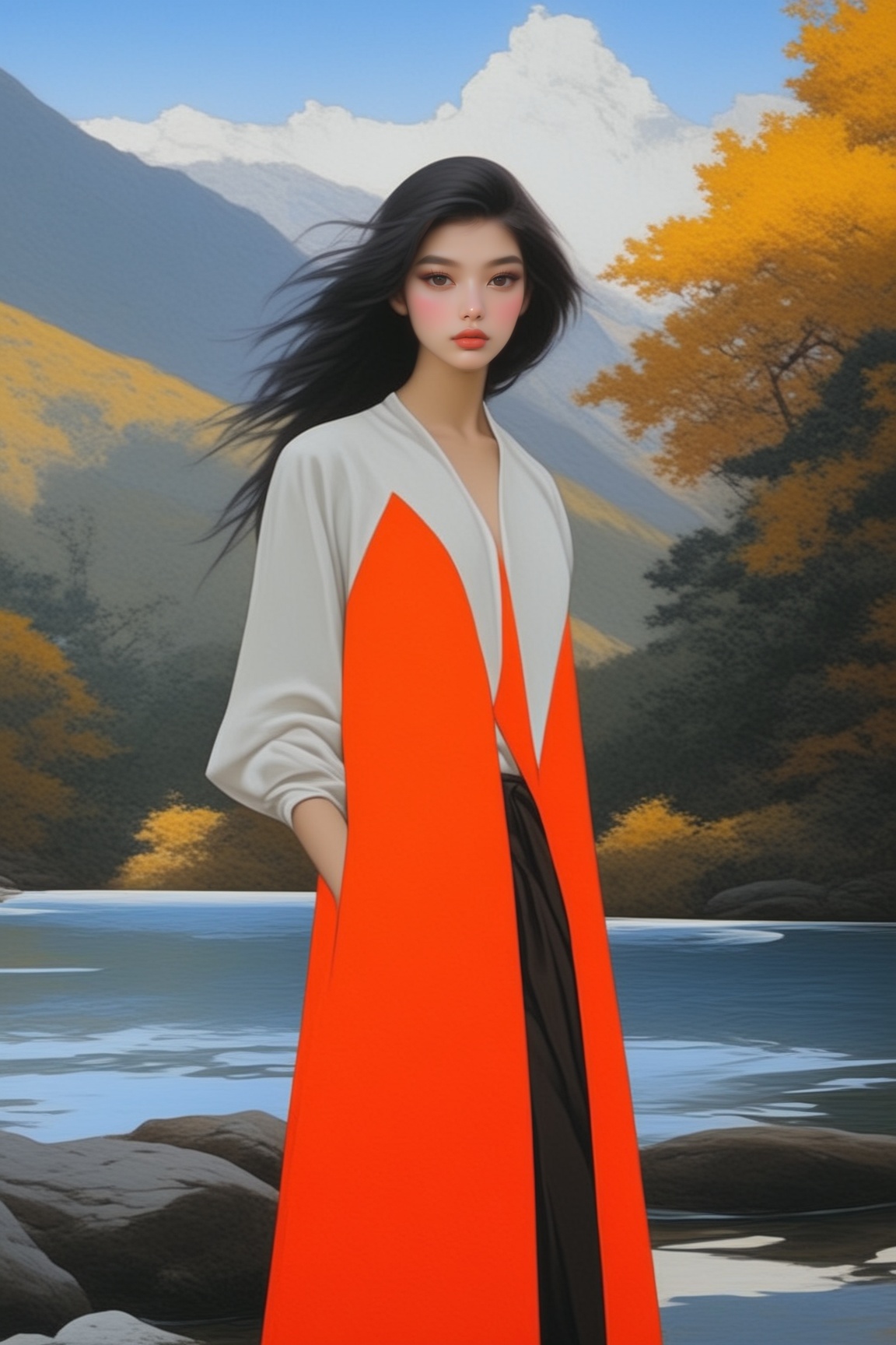 ((Hyper-Realistic)) photo of a beautiful girl standing in a national park,  (Kugisaki Nobara),  20yo on Tensor.Art