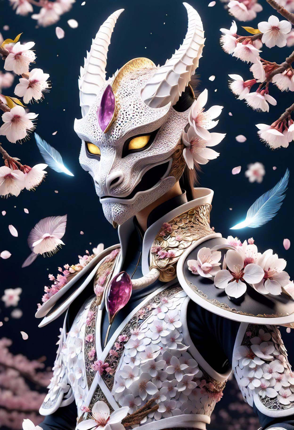 DonMS4kur4XL,  sakura blossoms,  female female dragonborn by DonMischo on Tensor.Art