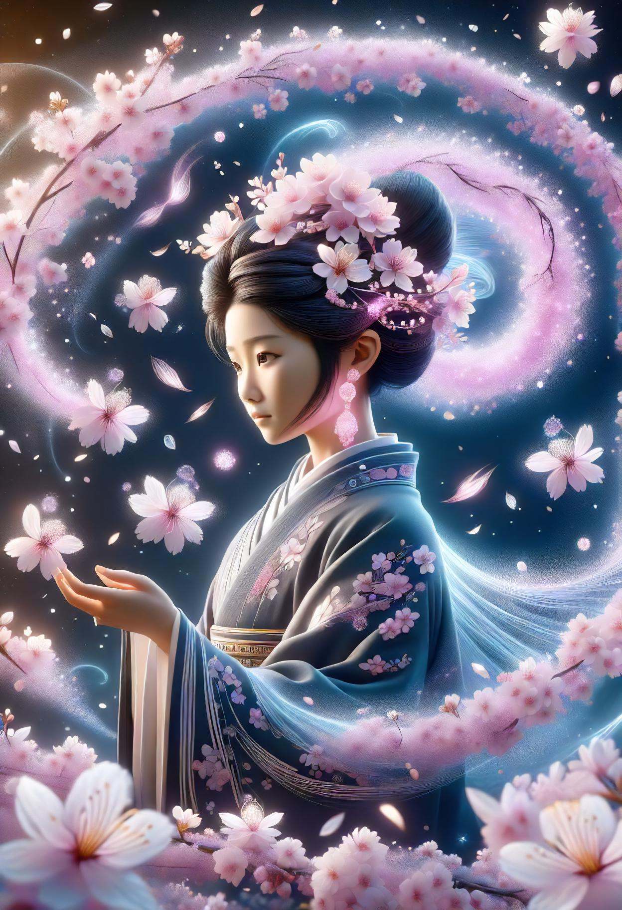 DonMS4kur4XL,  sakura blossoms,  female middle-aged by DonMischo on Tensor.Art