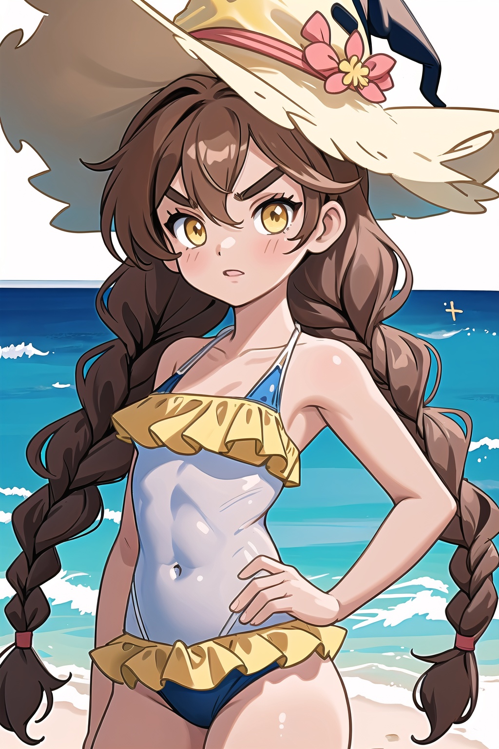 1girl,  abs,  beach on Tensor.Art