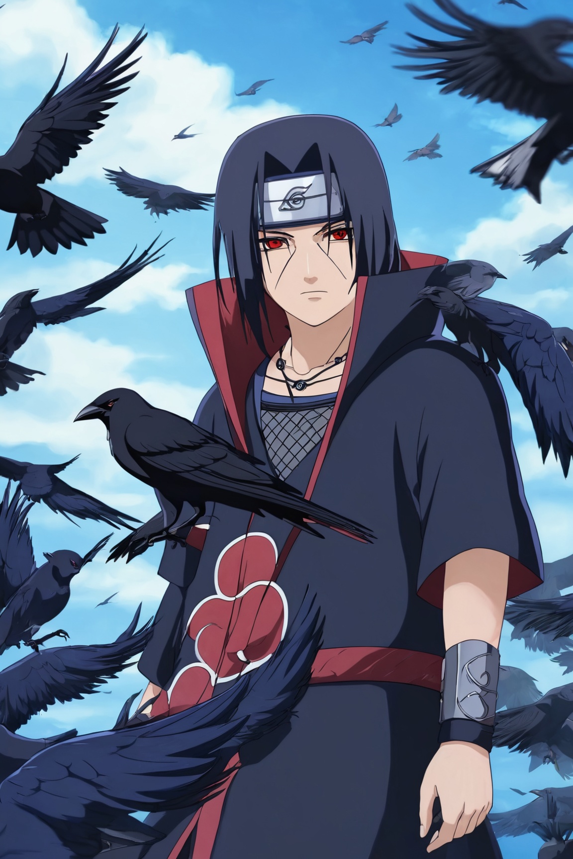 Itachi Uchiha,  Sharingan eyes,  solo by Ai Art Vision on Tensor.Art
