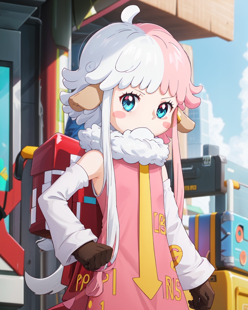 1girl,  pink hair,  white hair on Tensor.Art