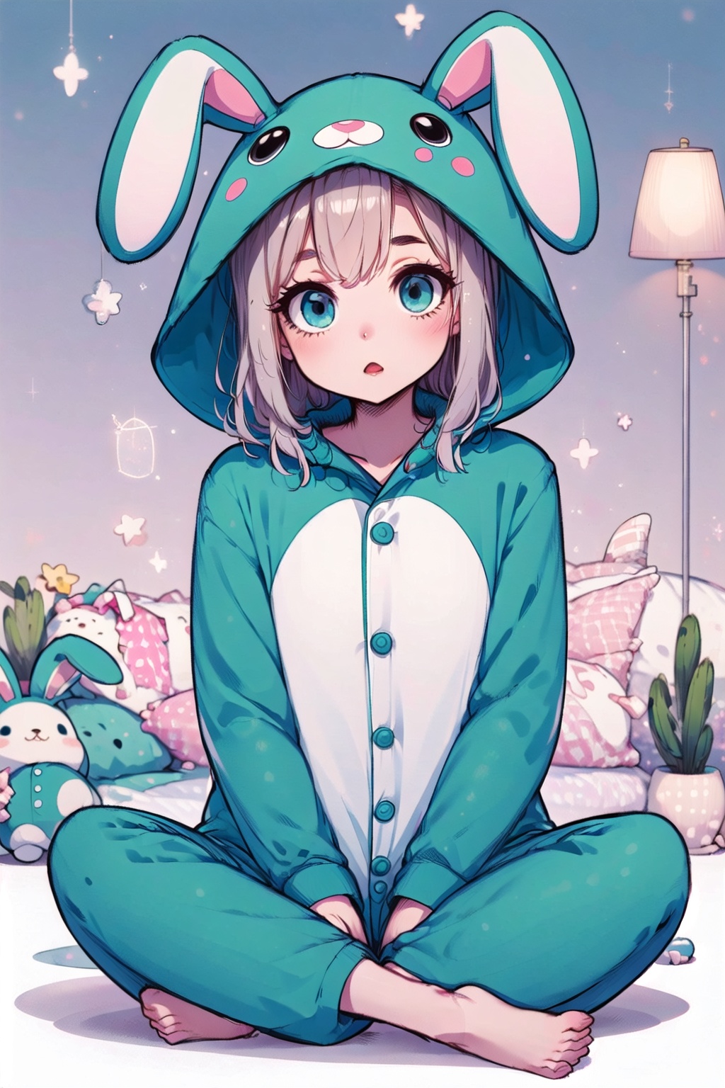 girl,  pajama bunny,  kigurumi on Tensor.Art