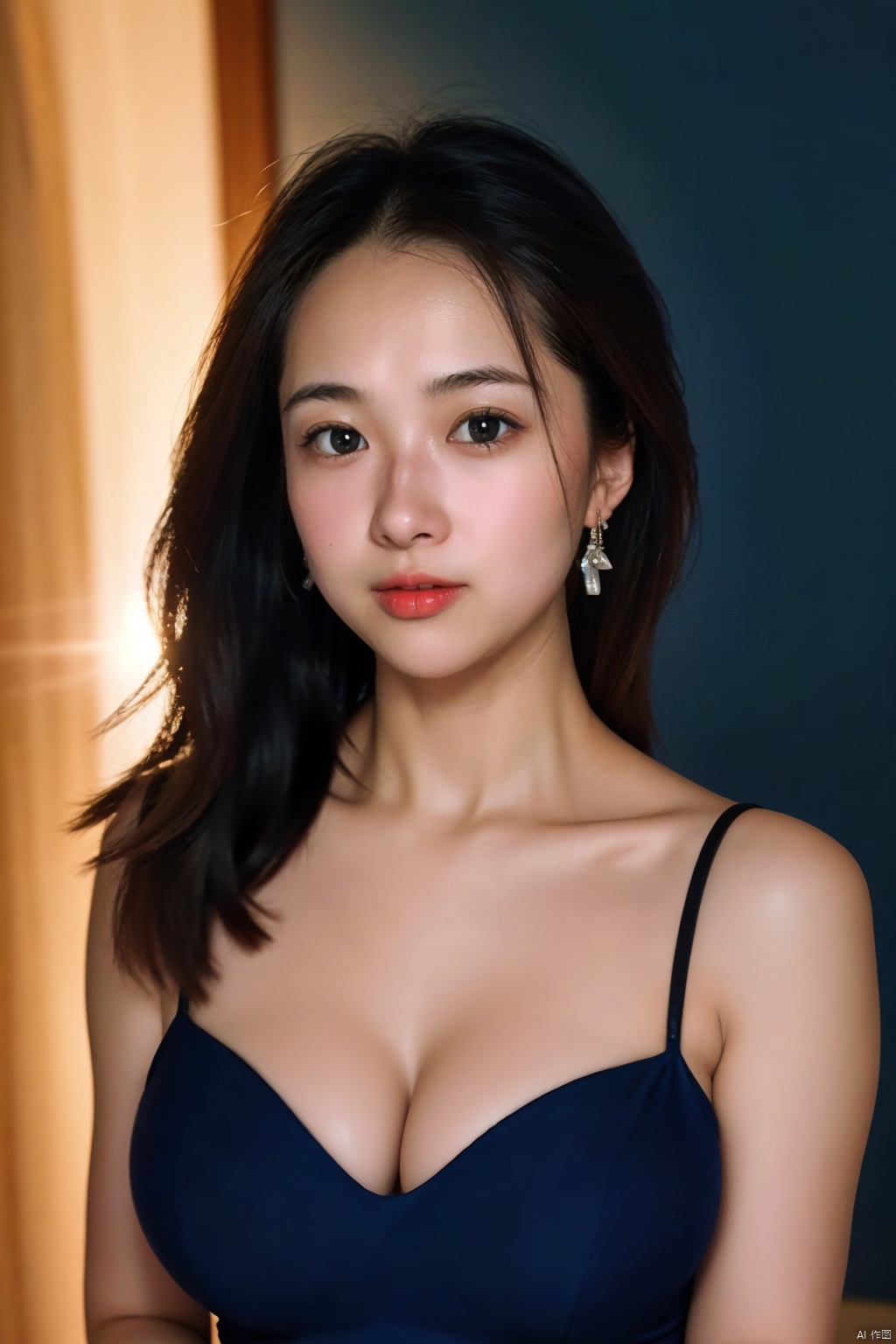 1girl,  cleavage,  hug breasts on Tensor.Art