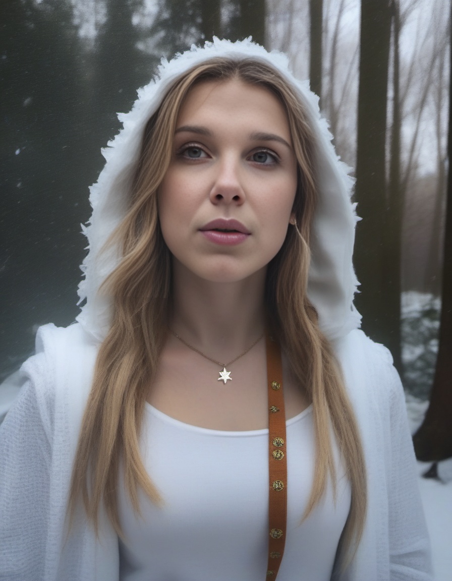 MillieBobbyBrown,  photograph,  Compelling athletic Female cosplaying as Freyja on Tensor.Art
