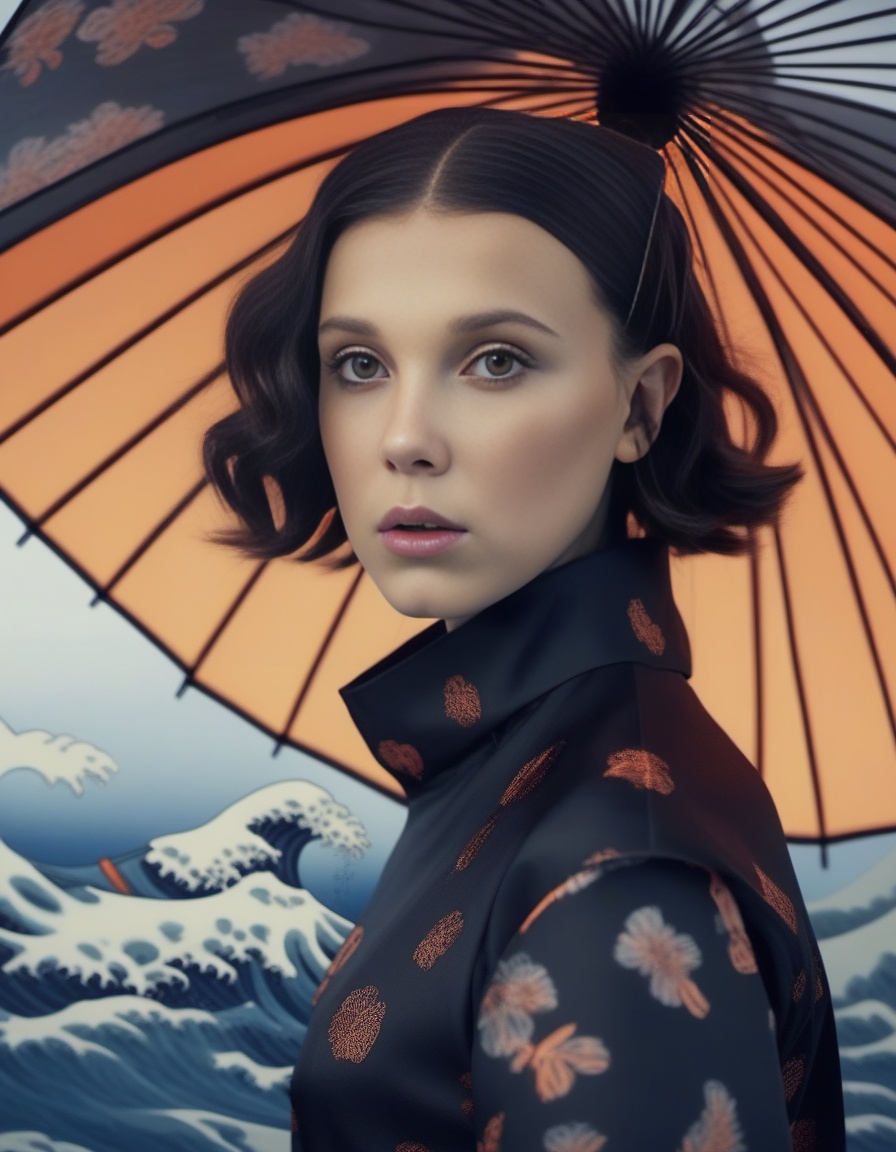 MillieBobbyBrown,  stylized by Yasutomo Oka,  portrait on Tensor.Art