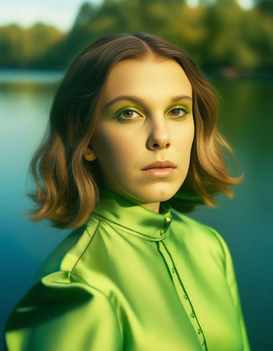 MillieBobbyBrown,  portrait,  close up of a Elegant Groovy stocky on Tensor.Art