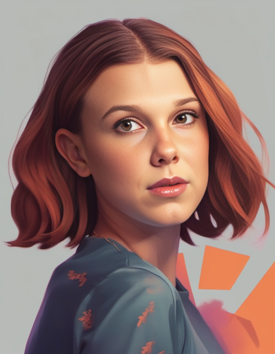 MillieBobbyBrown,  portrait,  close up of a Artistic humanoid on Tensor.Art