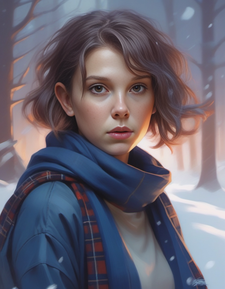 MillieBobbyBrown,  stylized by makoto shinkai,  artgerm on Tensor.Art