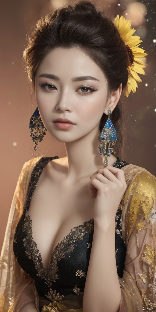 1girl,  Han Chinese girls,  yellow Hanfu on Tensor.Art