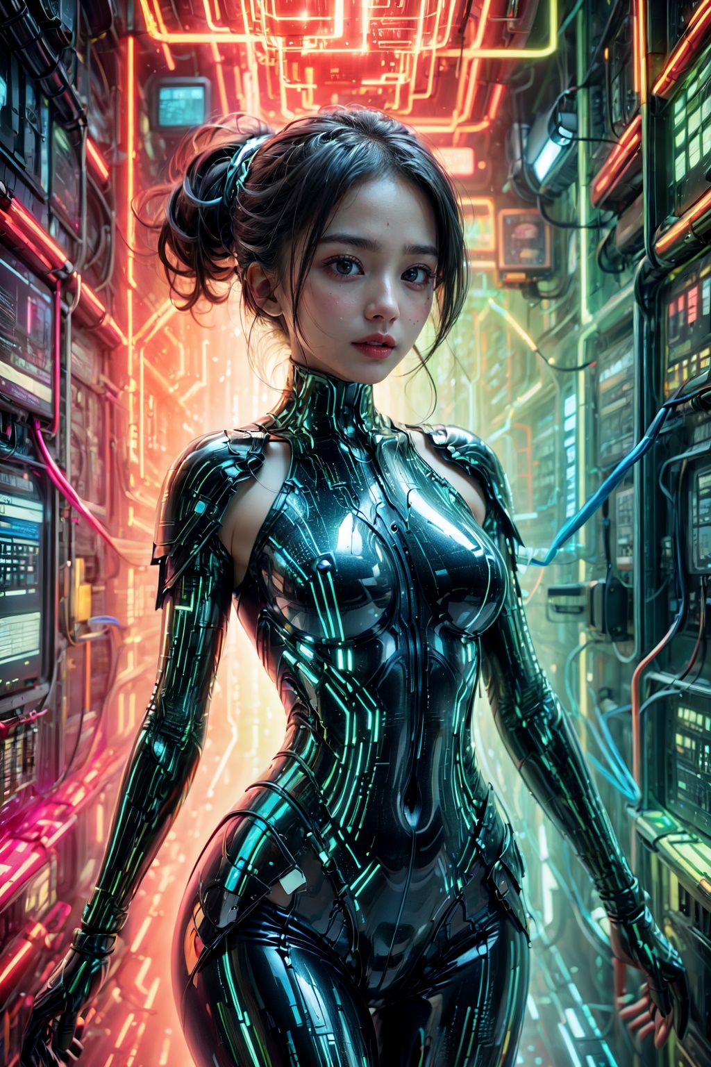 High quality,  8K Ultra HD,  vibrant canvas with colorful binary code cascade on Tensor.Art