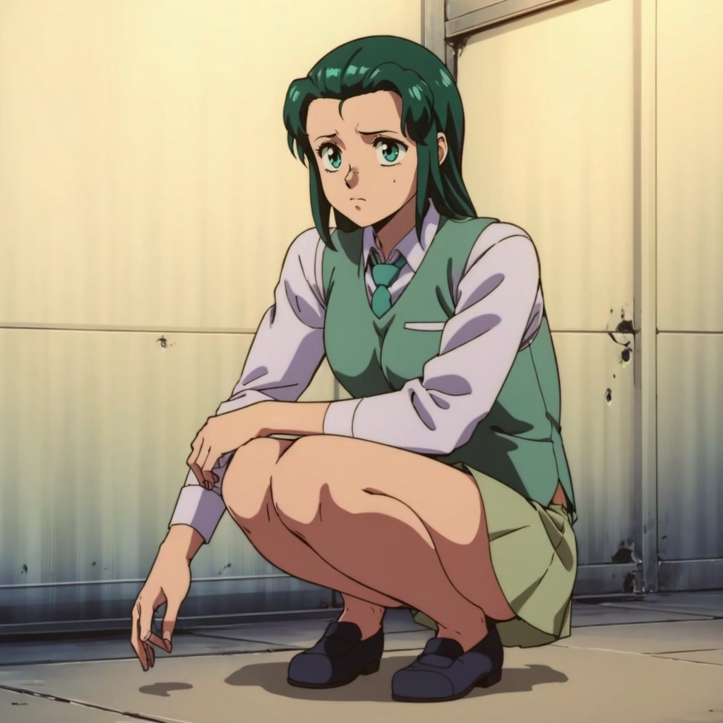 Anri,  1girl,  green hair on Tensor.Art
