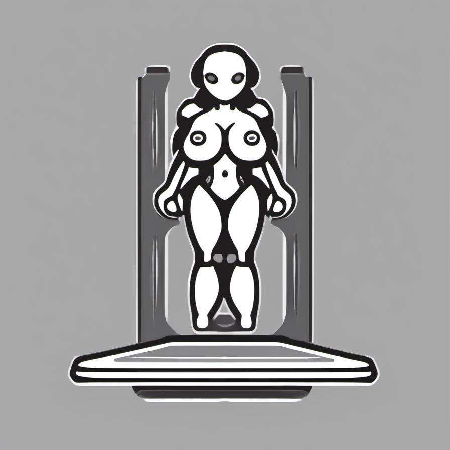 best quality,  monochrome stencil cutout icon depicting a fetish of dismemberment and becoming a toy,  various bodyparts s...