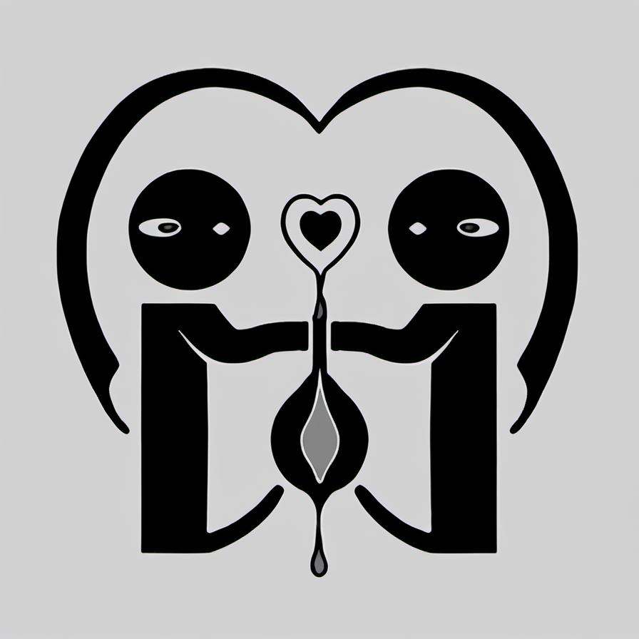 best quality,  monochrome stencil cutout icon depicting a fetish of energy drain and semen milking,  a male mars sign with...