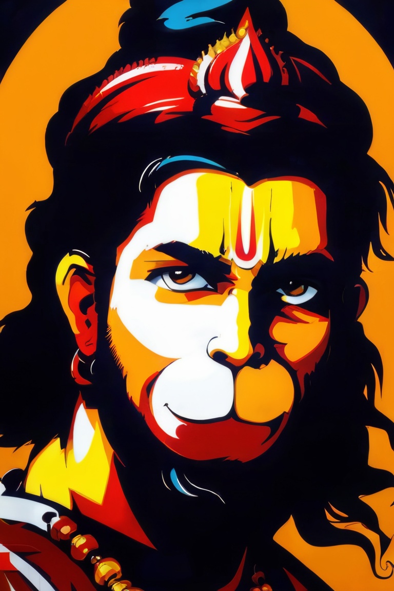 hanumanji art,  Create a minimalist yet captivating vector art representation of Hanumanji,  the revered Hindu deity known...