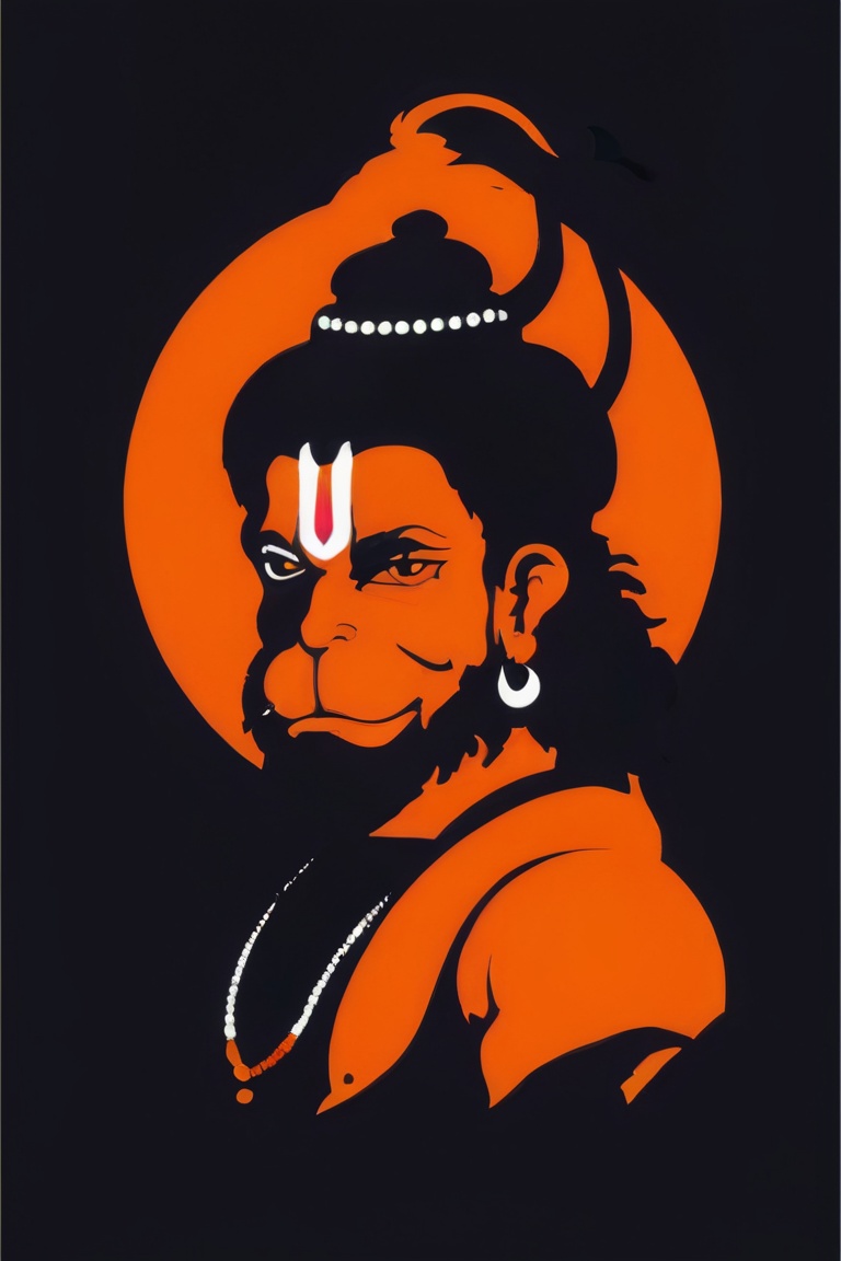 hanumanji art,  Create a minimalist yet captivating vector art representation of Hanumanji,  the revered Hindu deity known...