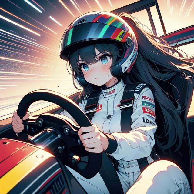 (((masterpiece))),  (((best quality))),  ((driving a formula racing)) on Tensor.Art