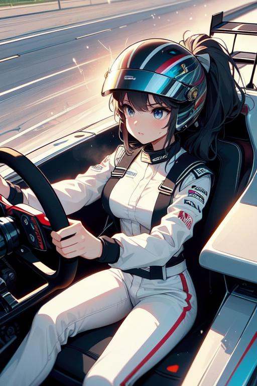 (((masterpiece))),  (((best quality))),  (((driving a formula racing))) on Tensor.Art