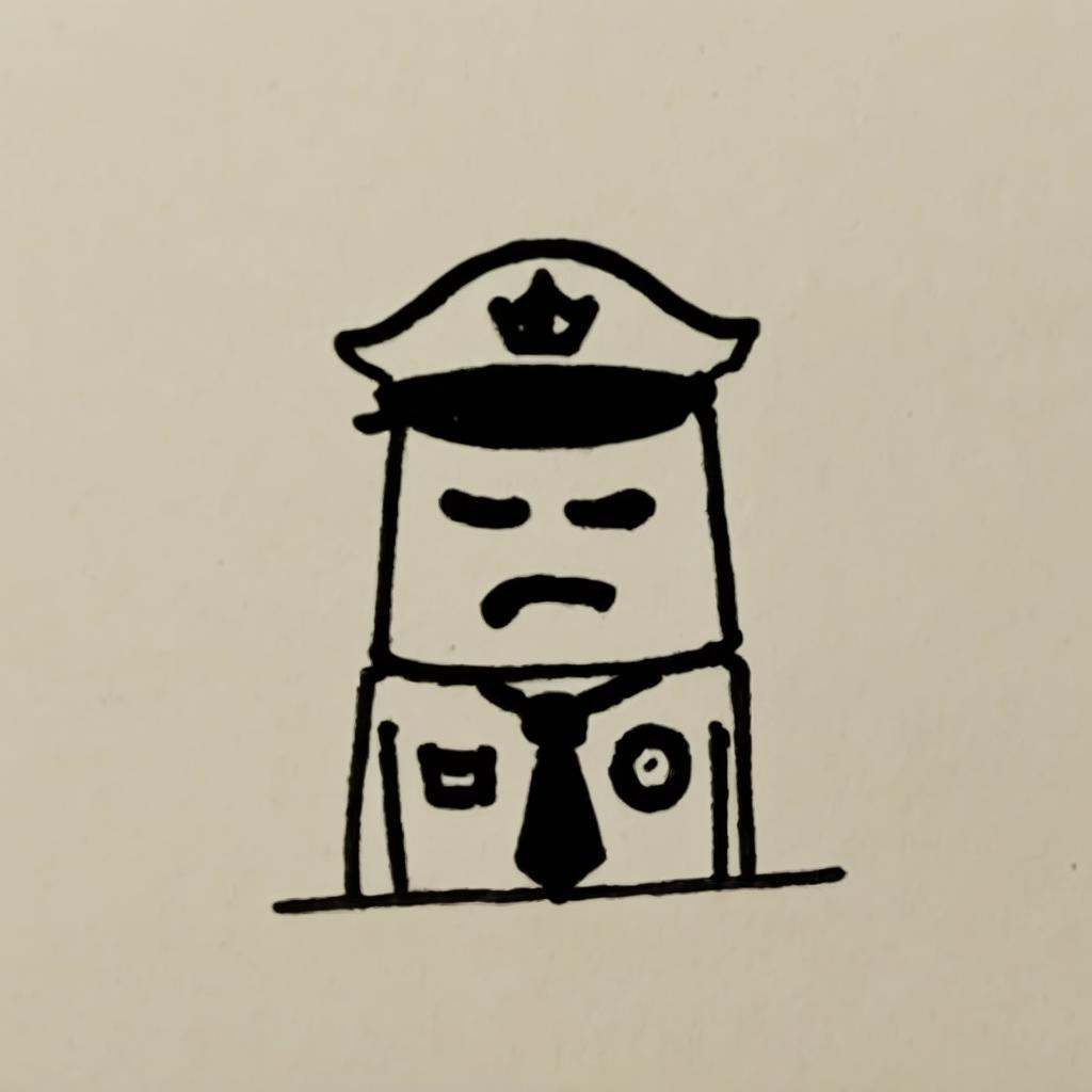 A drawing ofA angry police officer,  ,  doodle on Tensor.Art
